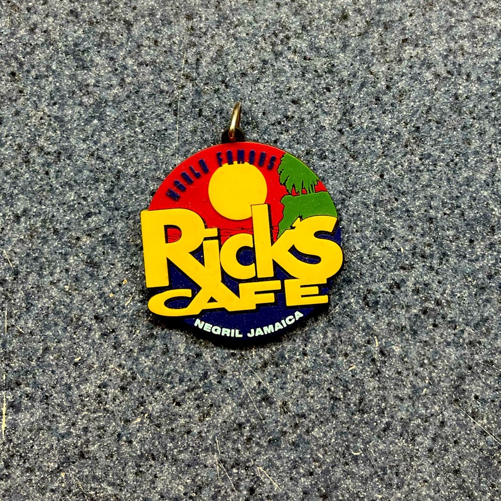 RICK'S CAFE,  VINTAGE RUBBER DISC to attach to key chain